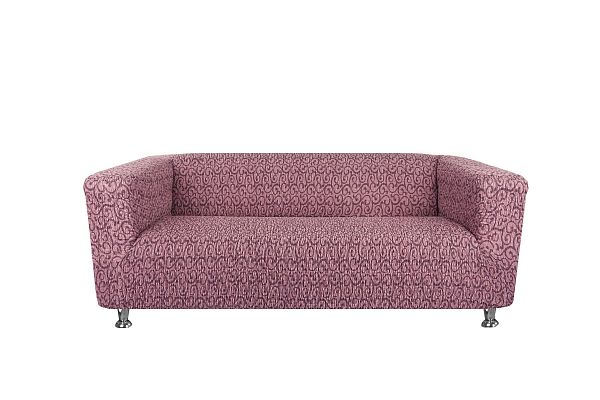 Еврочехол Чехол на 2-ух местный диван "Тела" Ракушка Безарро бордовый